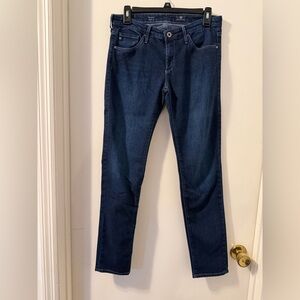 AG ADRIANO GOLDSCHMIED 29R The Stilt Cigarette Leg Dark Blue Jeans UGC